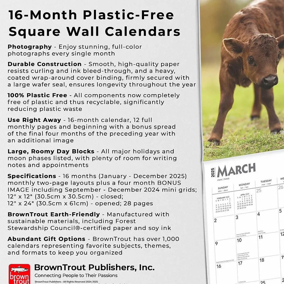 2025 BrownTrout Baby Moo Moos 12" x 12" Monthly Wall Calendar (9781975476588)