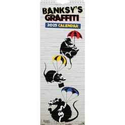 2025 BrownTrout Banksy's Graffiti 6.75" x 16.5" Monthly Slimline Wall Calendar (9781975480677)