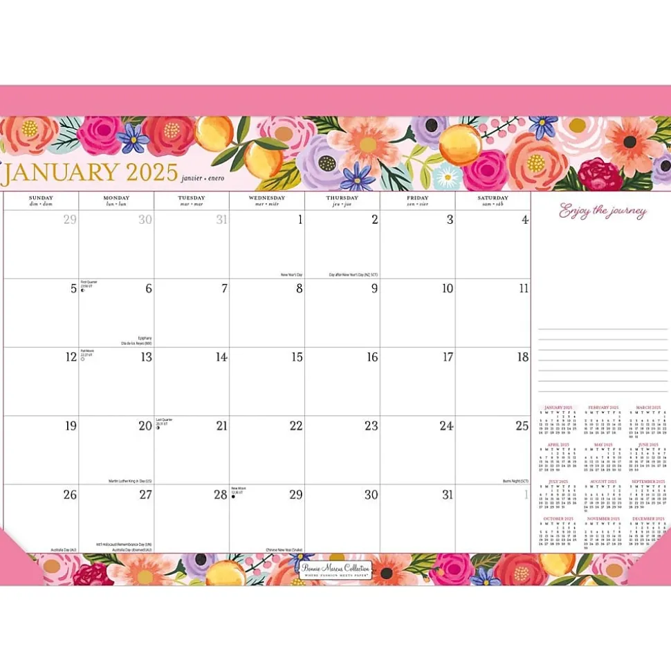 2025 BrownTrout Bonnie Marcus 17" x 12" Monthly Desk Pad Calendar (9781975479428)