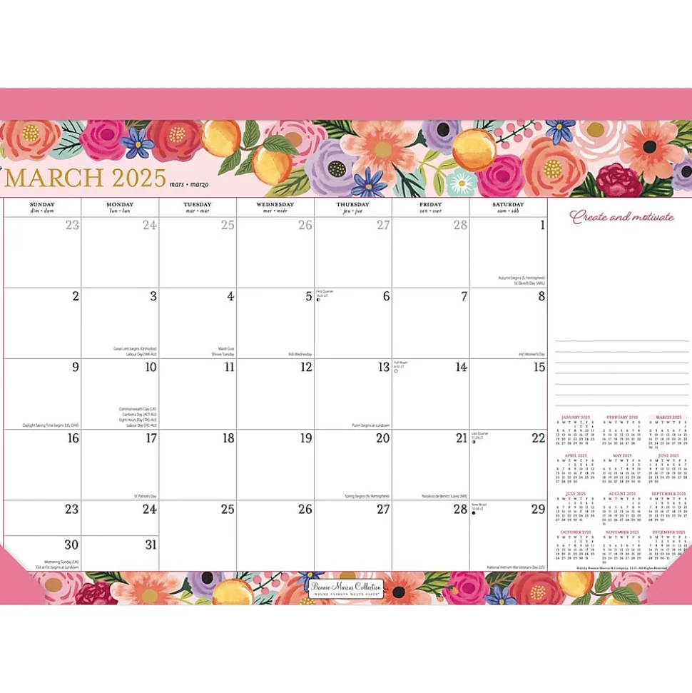 2025 BrownTrout Bonnie Marcus 17" x 12" Monthly Desk Pad Calendar (9781975479428)