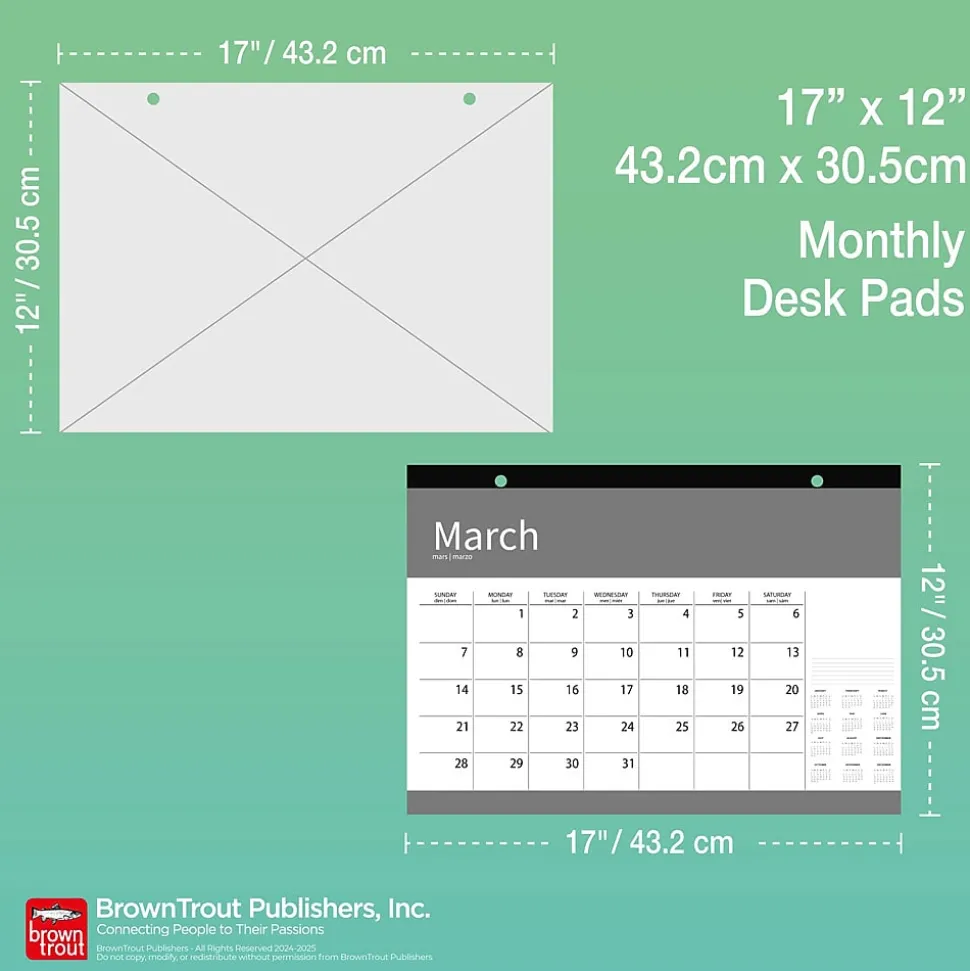 2025 BrownTrout Bonnie Marcus 17" x 12" Monthly Desk Pad Calendar (9781975479428)