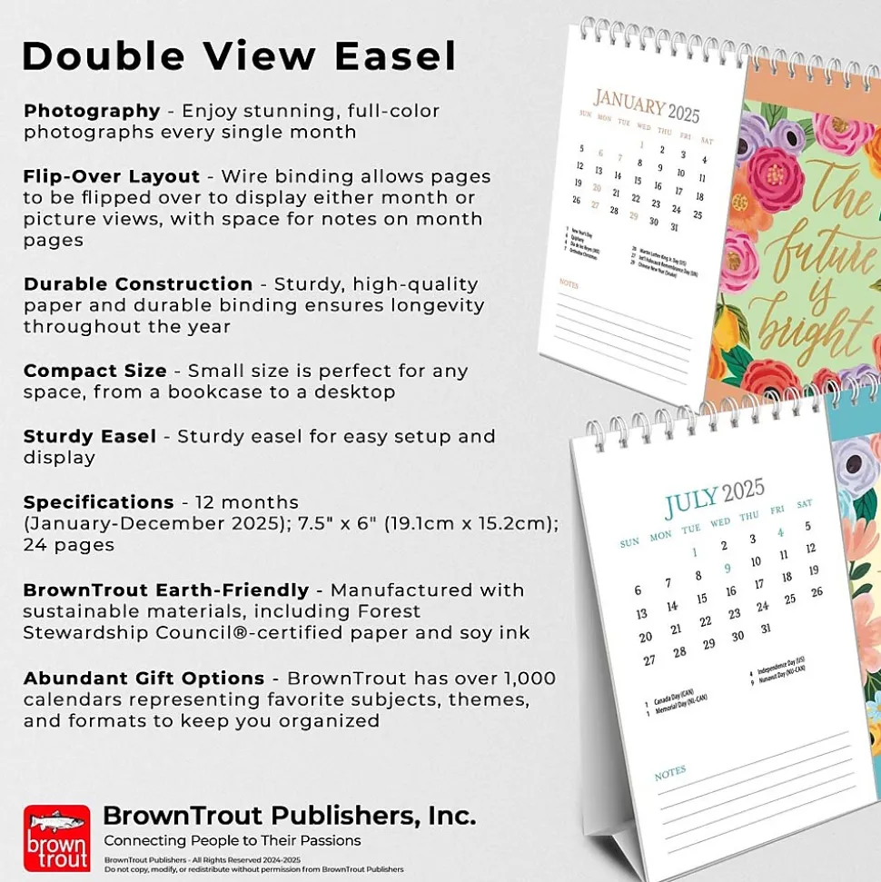 2025 BrownTrout Bonnie Marcus 7.5" x 6" Monthly Desk Calendar (9781975479442)