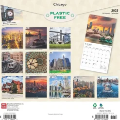 2025 BrownTrout Chicago 12" x 24" Monthly Square Wall Calendar, (9781975474645)