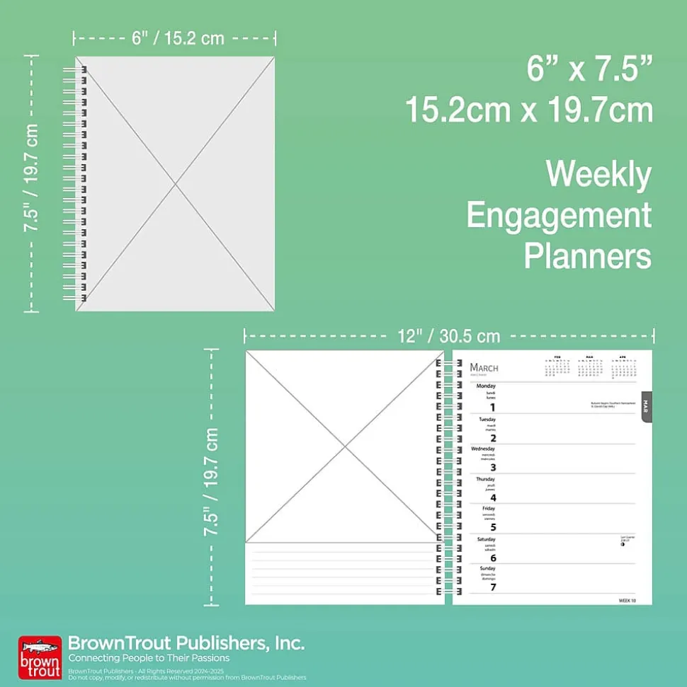 2025 BrownTrout Chihuahuas 6" x 7.75" Weekly Engagement Planner, Paper Cover, Multicolored (9781975480622)