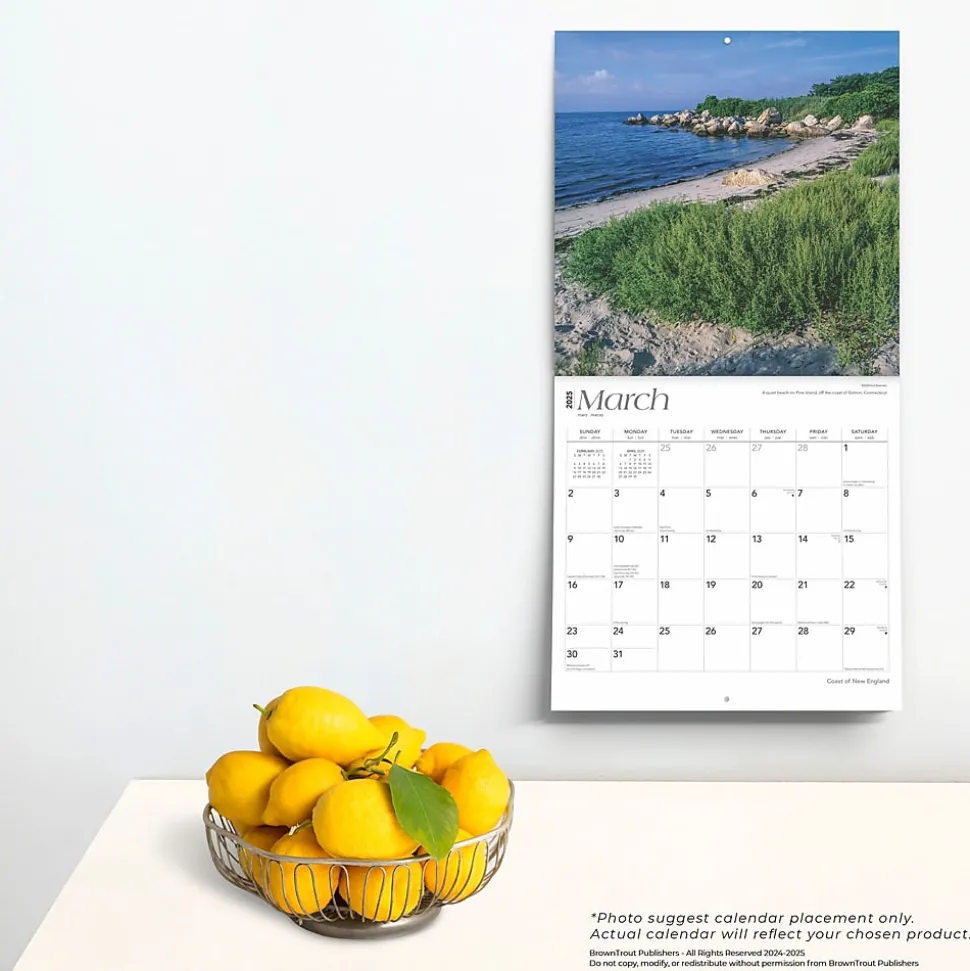 2025 BrownTrout Coast of New England 12" x 12" Monthly Square Wall Calendar (9781975474669)