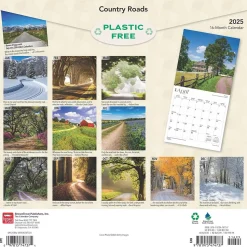 2025 BrownTrout Country Roads 12" x 12" Monthly Wall Calendar (9781975474737)