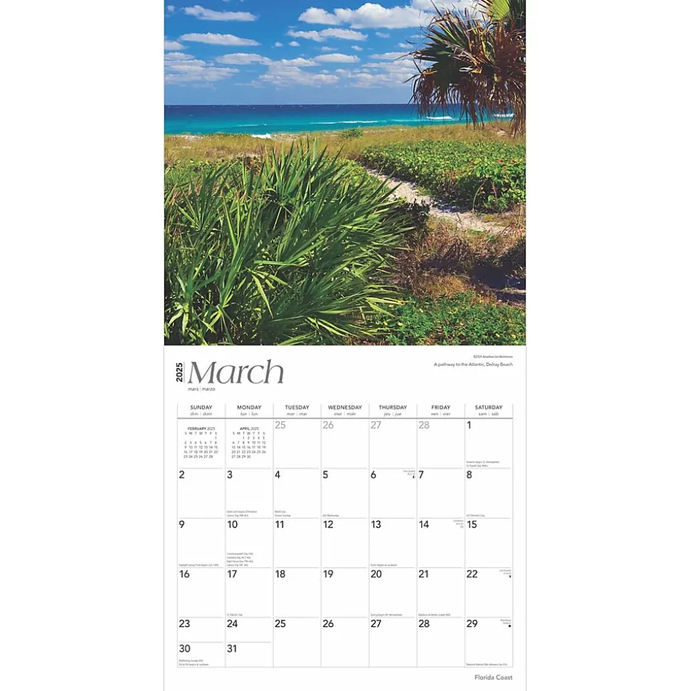 2025 BrownTrout Florida Coast 12" x 12" Monthly Wall Calendar (9781975474799)