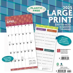 2025 BrownTrout Large Print 12" x 24" Monthly Square Wall Calendar, (9781975478391)