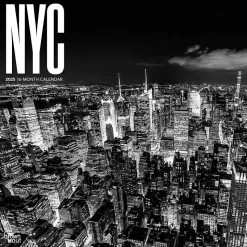 2025 BrownTrout New York City Black & White 12" x 12" Monthly Square Wall Calendar (9781975475420)