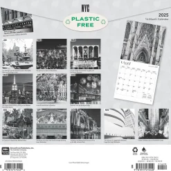 2025 BrownTrout New York City Black & White 12" x 12" Monthly Square Wall Calendar (9781975475420)