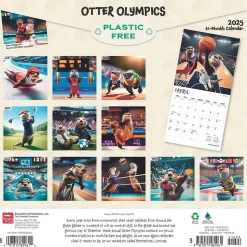 2025 BrownTrout Otter Olympics 12" x 12" Monthly Wall Calendar (9781975482961)