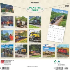 2025 BrownTrout Railroads 12" x 12" Monthly Square Wall Calendar (9781975475604)