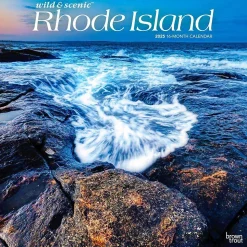 2025 BrownTrout Rhode Island Wild & Scenic 12" x 24" Monthly Square Wall Calendar, (9781975475611)