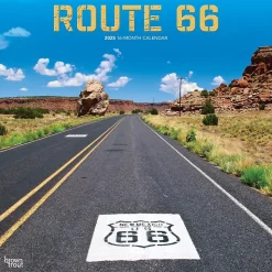 2025 BrownTrout Route 66 12" x 24" Monthly Square Wall Calendar, (9781975475642)