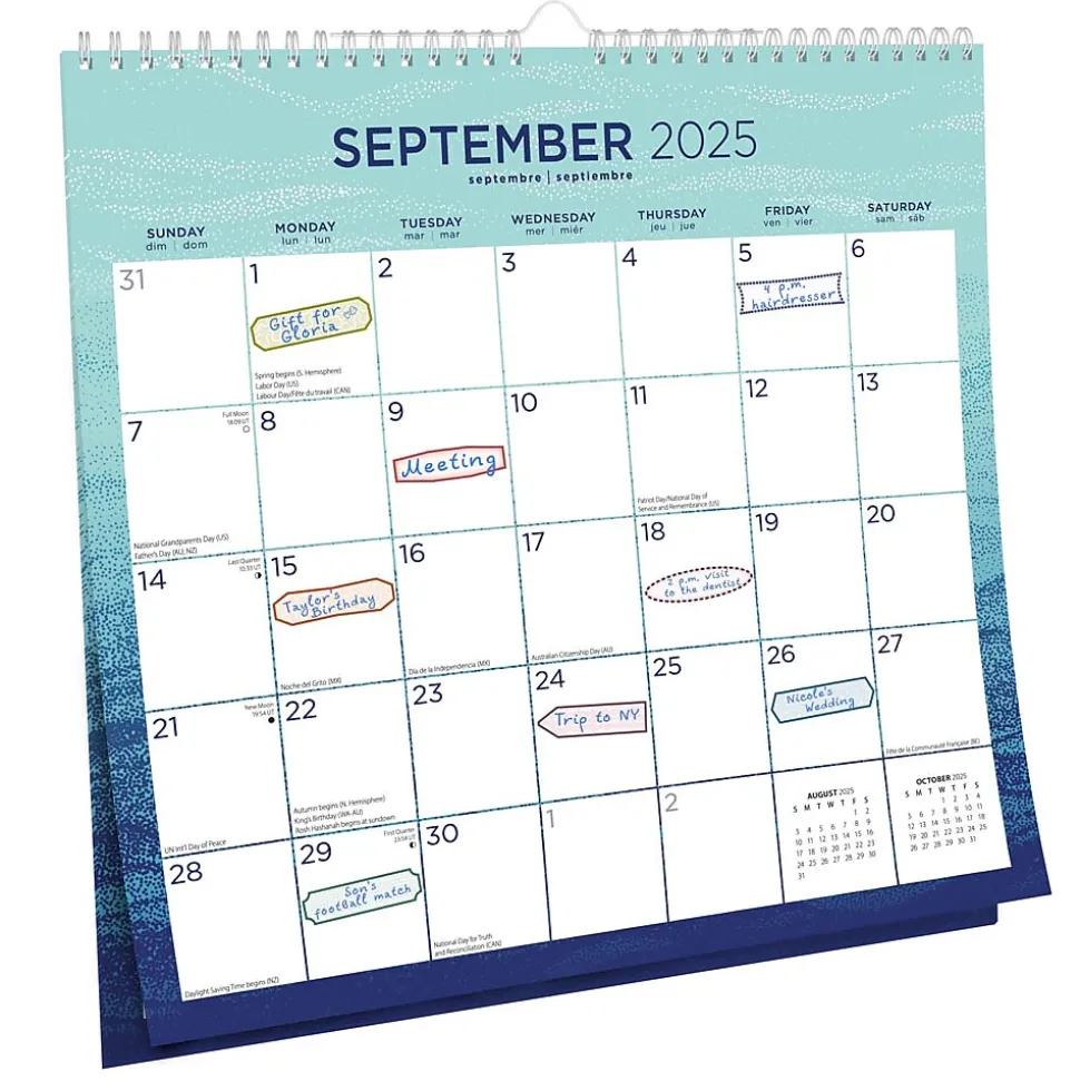 2025 BrownTrout Seaside Currents 12" x 12" Monthly Square Wire-O Wall Calendar (9781975478506)