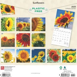 2025 BrownTrout Sunflowers 12" x 12" Monthly Square Wall Calendar (9781975477837)