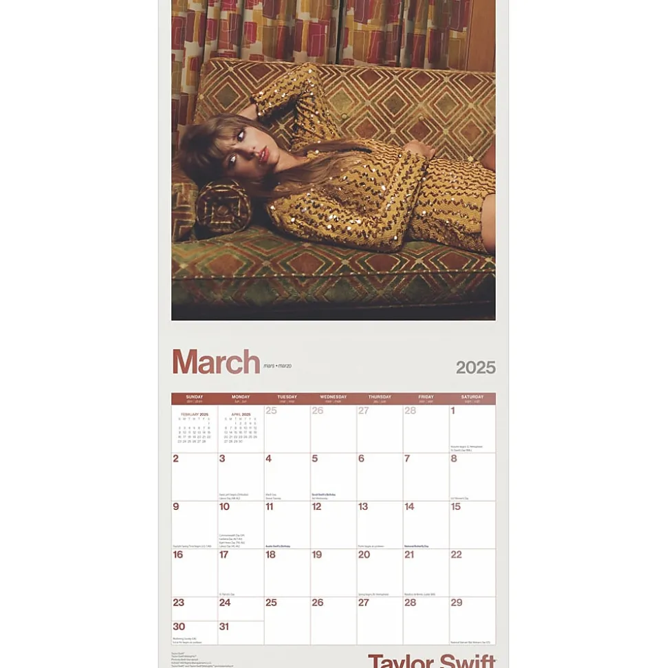 2025 BrownTrout Taylor Swift OFFICIAL 12" x 24" Monthly Square Wall Calendar (9781975479633)