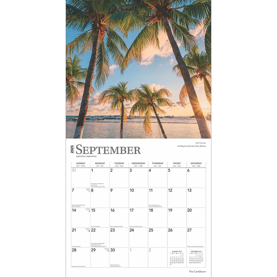 2025 BrownTrout The Caribbean 12" x 12" Monthly Wall Calendar (9781975474584)