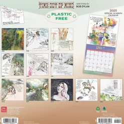 2025 BrownTrout Time Out of Mind Lyrics Written by Bob Dylan 12" x 12" Monthly Square Wall Calendar (9781975483227)