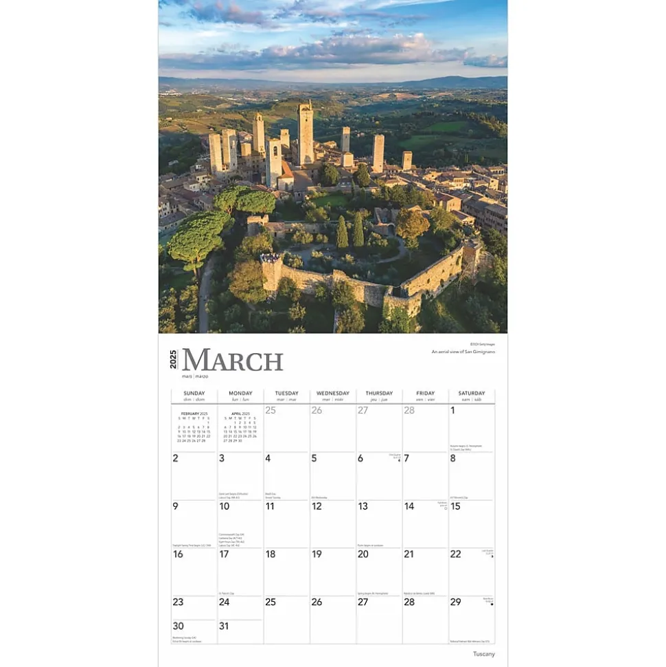2025 BrownTrout Tuscany 12" x 12" Monthly Wall Calendar (9781975476298)