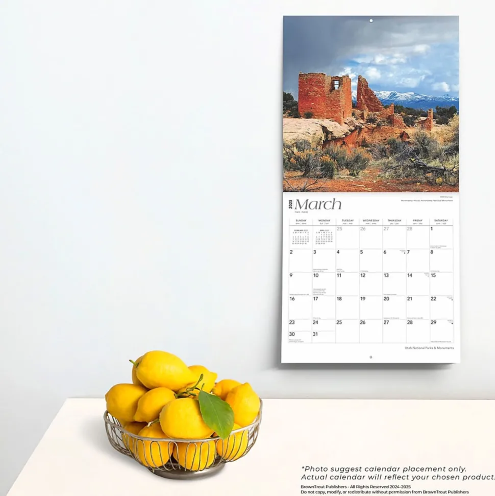 2025 BrownTrout Utah National Parks & Monuments 12" x 12" Monthly Square Wall Calendar (9781975476069)