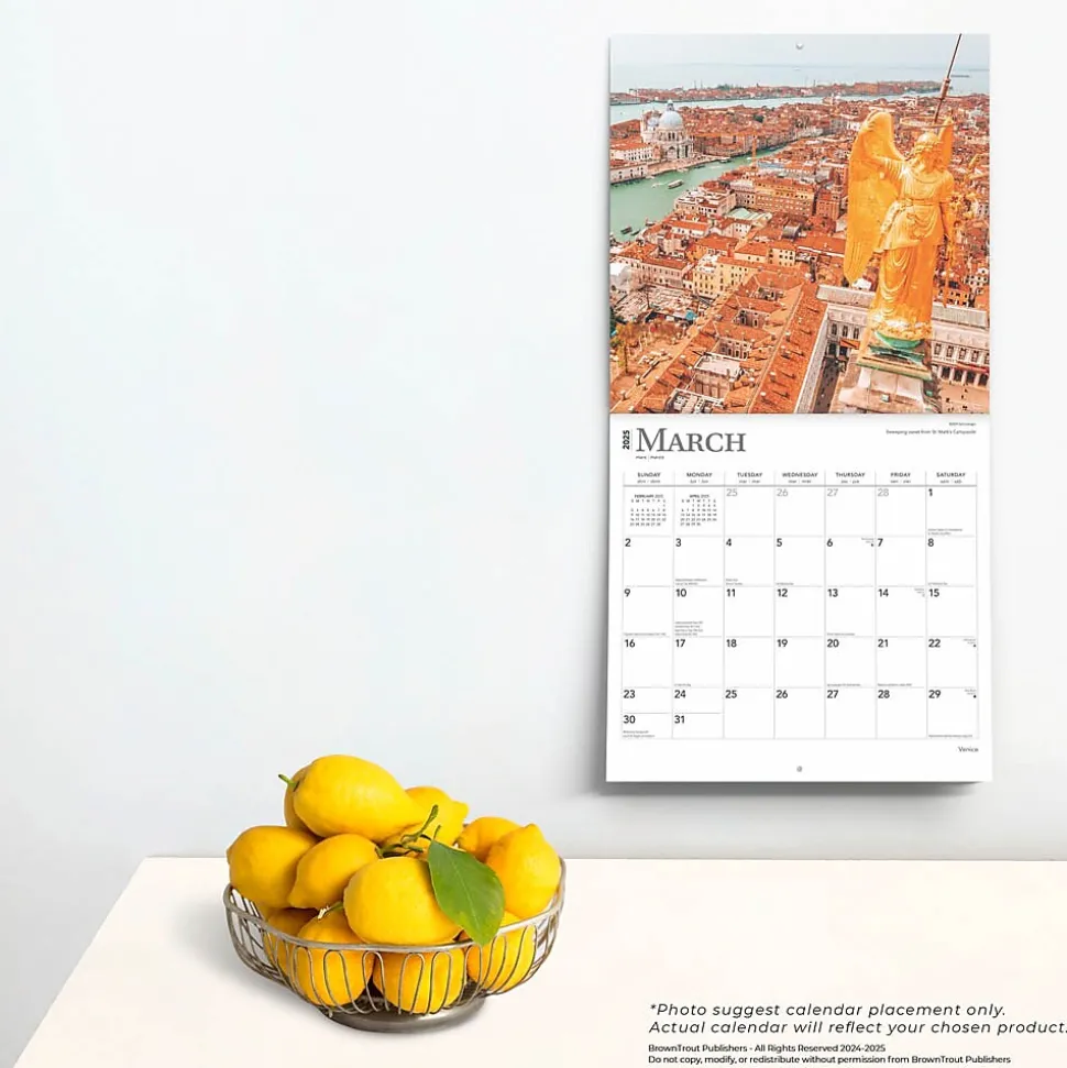 2025 BrownTrout Venice 12" x 12" Monthly Wall Calendar (9781975476311)