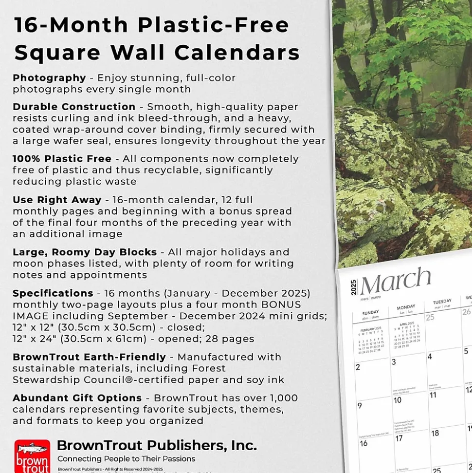 2025 BrownTrout Virginia Wild & Scenic 12" x 12" Monthly Wall Calendar (9781975475864)