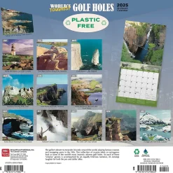 2025 BrownTrout World's Toughest Golf Holes 12" x 24" Monthly Square Wall Calendar, (9781975479855)