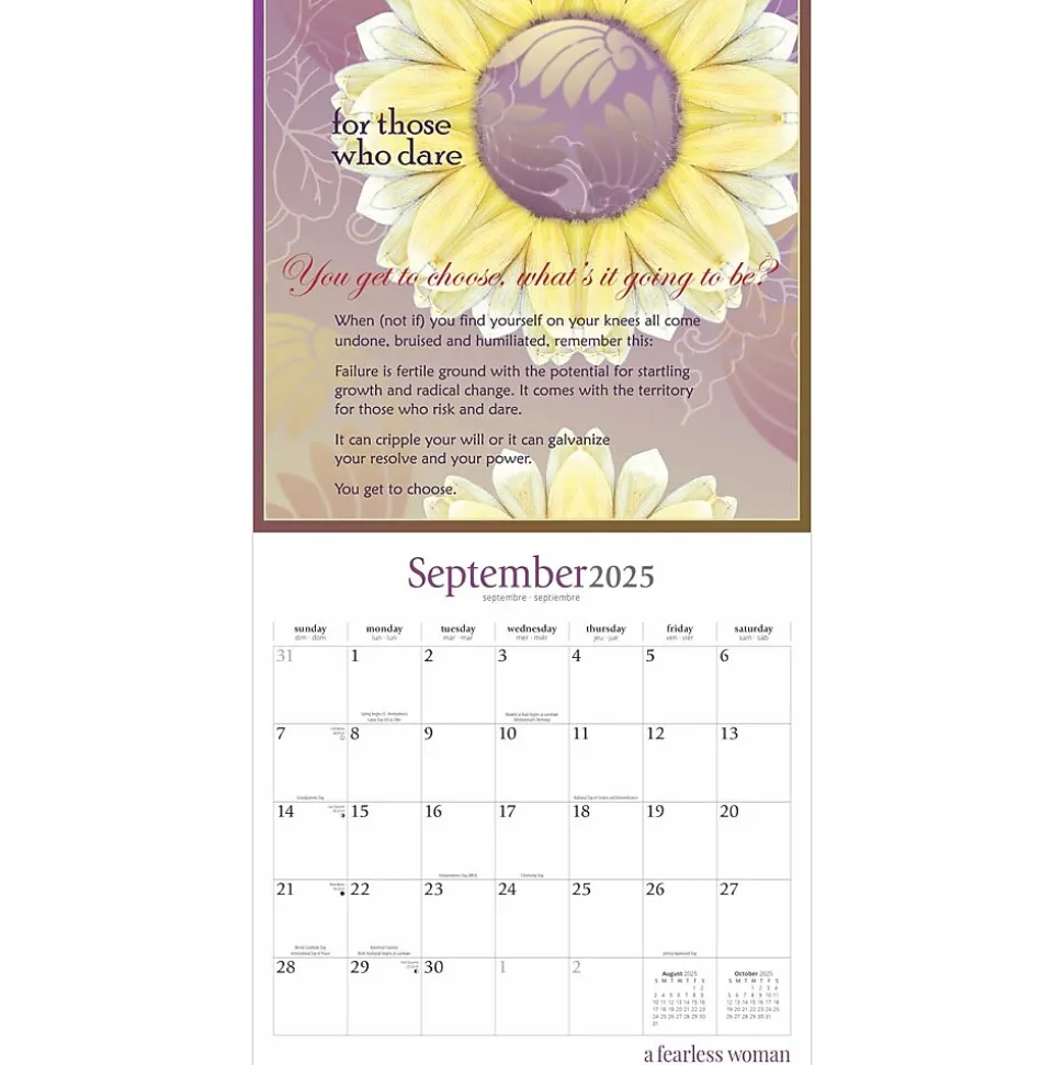 2025 Brush Dance A Fearless Woman 12" x 24" Monthly Square Wall Calendar, (9781975481247)
