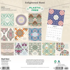 2025 Brush Dance Enlightened Rumi 12" x 24" Monthly Square Wall Calendar (9781975478551)