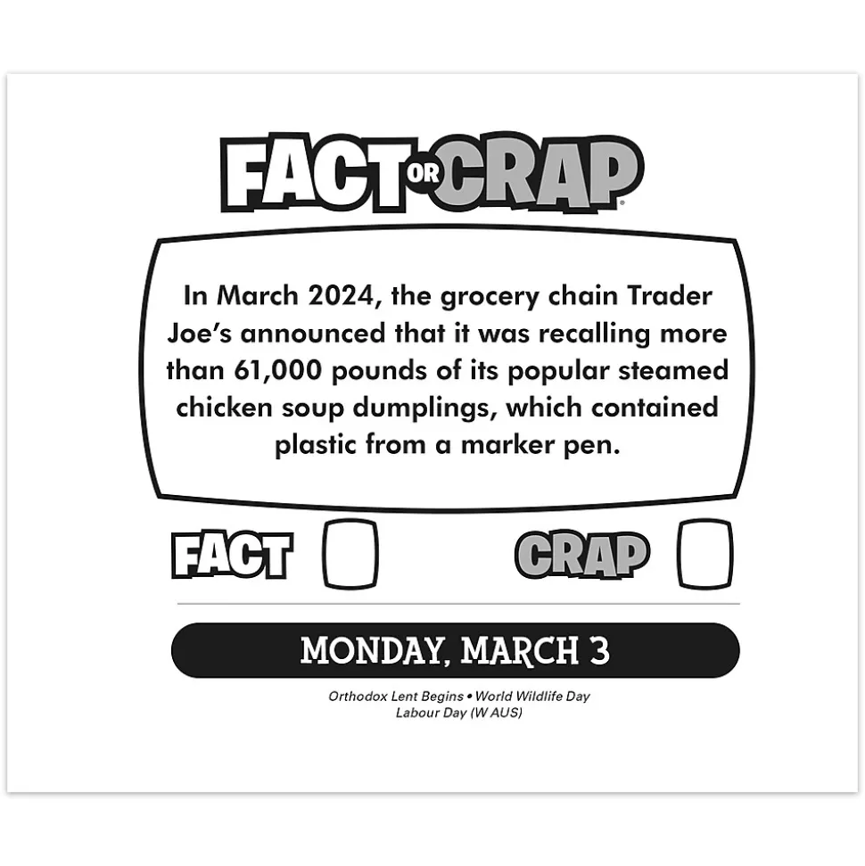 2025 Cal Ink Fact or Crap 6" x 5" Day-to-Day Desktop Box Calendar (9781645915898)
