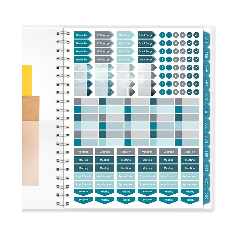 2025 Cambridge Glacier 8.5" x 11" Weekly & Monthly Planner, Poly Cover, Blue/Gray (1727-905-25)