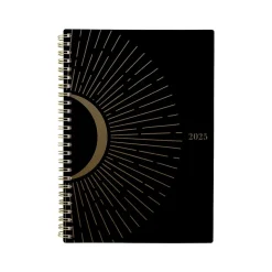 2025 Cambridge Radiate 5.5" x 8.5" Weekly & Monthly Planner, Poly Cover, Black/Gold (1725-200-25)