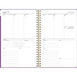 2024-2025 Cambridge WorkStyle Balance 5.5" x 8.5" Academic Weekly & Monthly Planner, Poly Cover, Purple Swirl