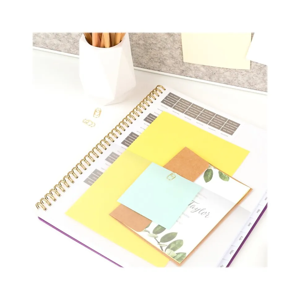 2024-2025 Cambridge WorkStyle Balance Purple Swirl 8.5" x 11" Academic Weekly & Monthly Planner, Poly Cover, Purple/Gold