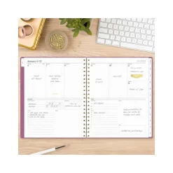 2025 Cambridge WorkStyle Balance 8.5" x 11" Weekly & Monthly Planner, Poly Cover, Red Violet/Gold (1606-905-59-25)