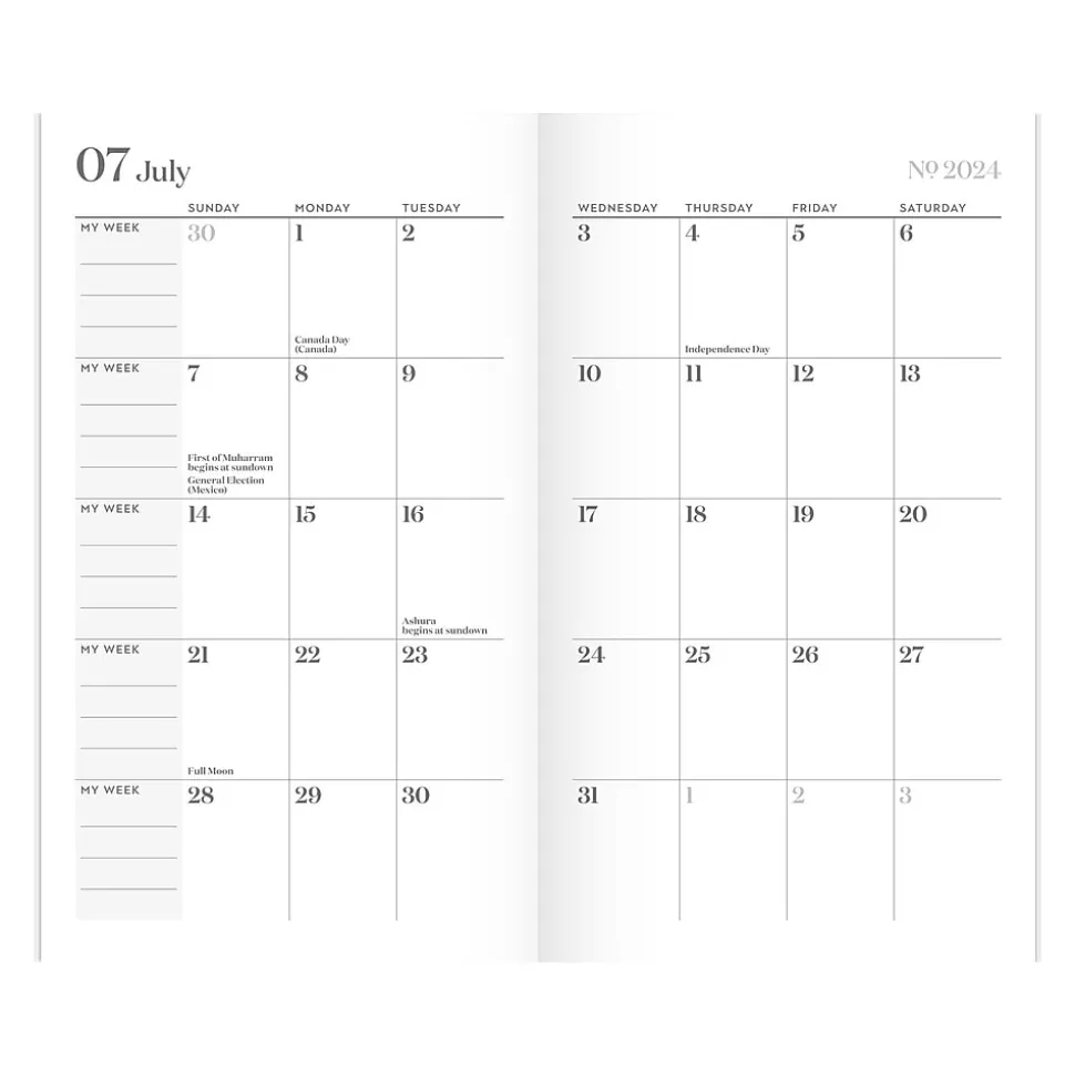 2024-2026 Cambridge WorkStyle Mellow Frost 3.5" x 6.25" Academic Monthly Planner, Paper Cover, Teal/Gold (1606-021A-46-25)