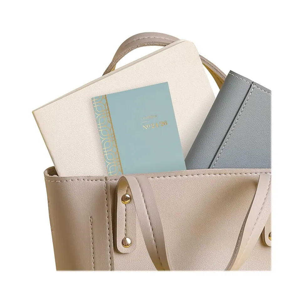 2024-2026 Cambridge WorkStyle Mellow Frost 3.5" x 6.25" Academic Monthly Planner, Paper Cover, Teal/Gold (1606-021A-46-25)