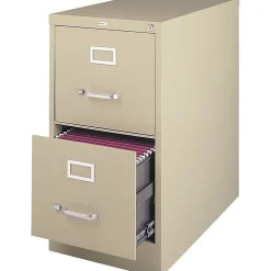 25" Deep Vertical File Cabinet, Letter, 2-Drawer, Putty