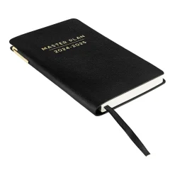 2024-2025 Eccolo 4.25" x 7.5" Academic Weekly Planner, Faux Leather Cover, Black (AY25-401G)