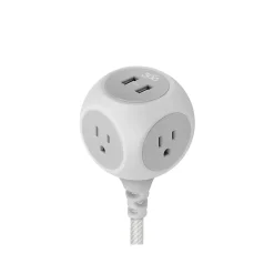 360 Electrical 6' Extension Cord, 3-Outlet, Titanium (360461-TI-4ES)