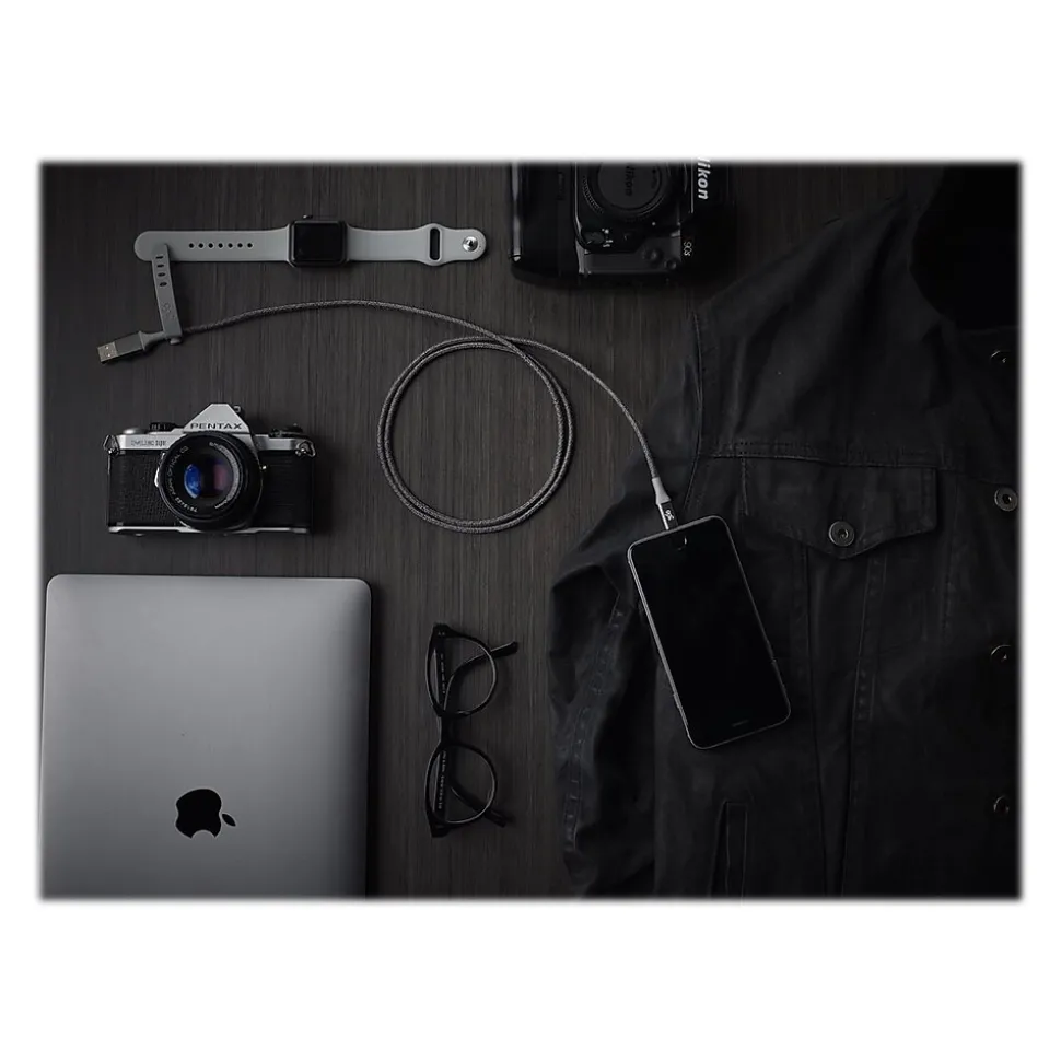 360 Electrical Authentic Collection Lightning to USB for iPhone/iPad/iPod Touch, Charcoal (360650-CH)