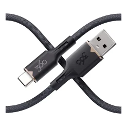 360 Electrical Fluid USB-C to USB-A Charging Cable, 5 ft., Granite (3E0792-GRG8NA)