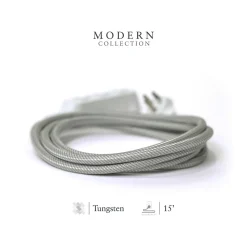 360 Electrical Habitat Modern Collection 15' Extension Cord, 3-Outlet, Tungsten (360429-TU-8ES)