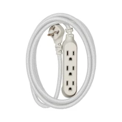 360 Electrical Habitat Modern Collection 8' Extension Cord, 3-Outlet, Titanium (360417-TI-8ES)