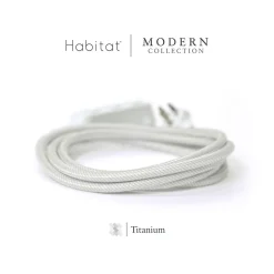 360 Electrical Habitat Modern Collection 8' Extension Cord, 3-Outlet, Titanium (360417-TI-8ES)