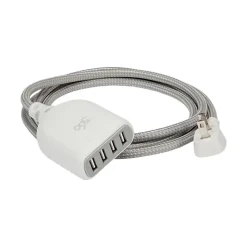 360 Electrical Harmony Collection Habitat+4.8A USB Extension for Most Smartphones, Gray (360623)