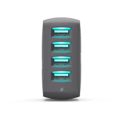 360 Electrical Vivid 8.0 4-Outlet Wall Charger, Gray (360542)