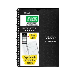 2024-2025 Five Star 5.5" x 8.5" Academic Weekly & Monthly Customizable Planner, Poly Cover, Assorted Colors (CAW451-00-25)