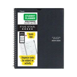2024-2025 Five Star 8.5" x 11" Academic Weekly & Monthly Customizable Planner, Poly Cover, Assorted Colors (CAW651-00-25)